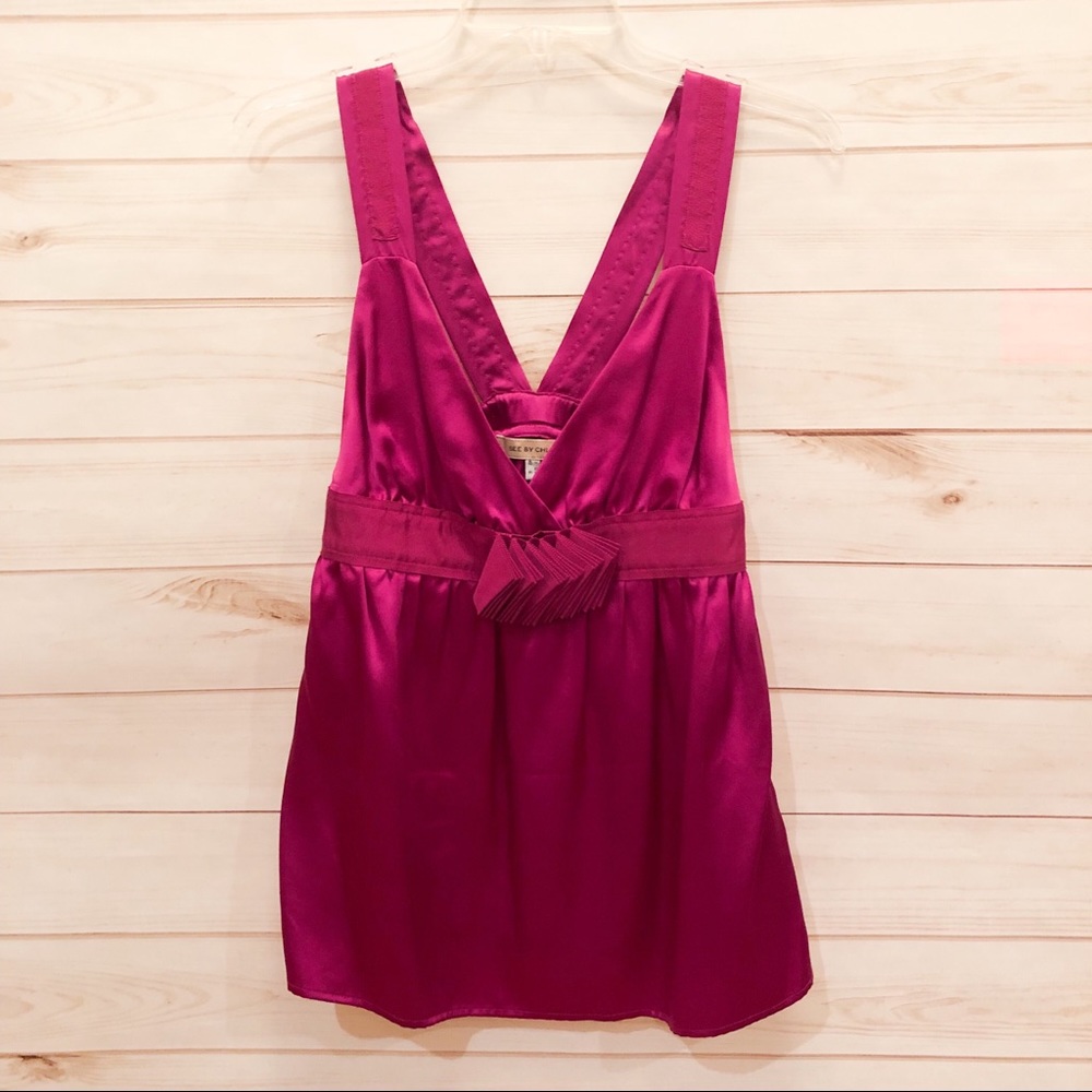 See by Chloe Size 6 Fuchsia Silk Top